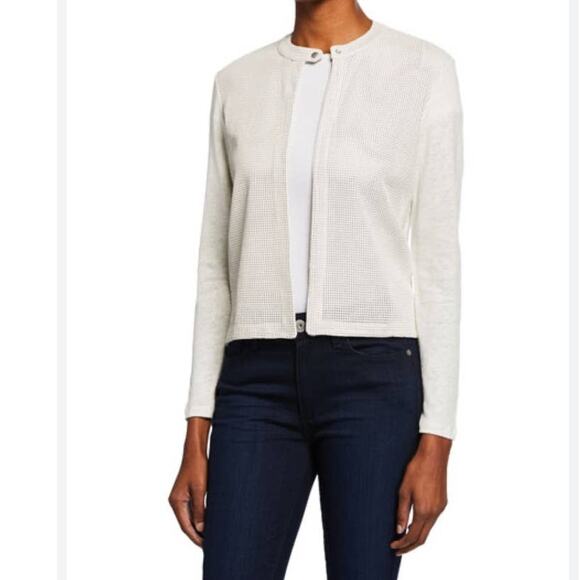 Majestic Filatures Perforated Leather Jacket 3 Medium Neiman Marcus - Picture 1 of 6